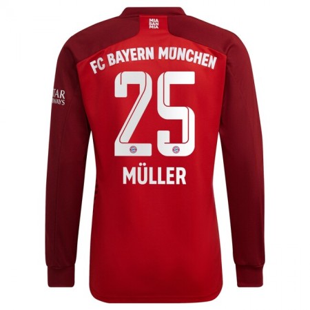 Fußballtrikots FC Bayern München Thomas Muller 25 2021-2022 Langarm Heimtrikotsatz kaufen